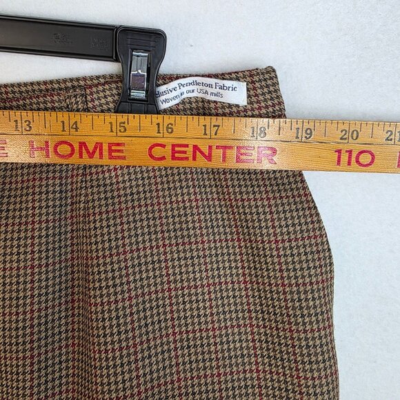 Pendleton 90s 18 Wool Trousers Tailored Wide Leg Plaid Pleated High Rise Vintage - Picture 9 of 10